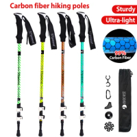 Carbon Fiber Walking Sticks, Hiking Poles, Camping, Nature Hike, Telescopic Stick, Trekking Accessories, Baston Extensible Climb