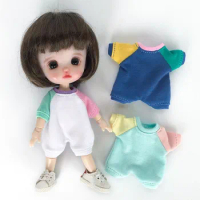 OB11 Doll Overall BJD GSC Molly Cute One Piece Doll Accessories Patchwork Clothes For Girl Boy