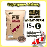 Mega Jumbo Wheat Germ adalah pakan ikan koi import dengan berat 15 KG. Cocok untuk pertumbuhan ikan