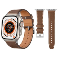 Leather Straps For Apple Watch Bands Ultra 2 49mm 45mm 41mm Band WatchBand For iWatch 9 SE 8 7 6 3 40/44mm Replacement Bracelet
