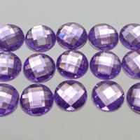 200 Purple Acrylic Flatback Rhinestone Faceted Round Gems 12mm No Hole