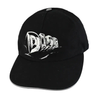 【Dior 迪奧】簡約刷舊燙印LOGO棉質個性遮陽帽棒球帽(黑)