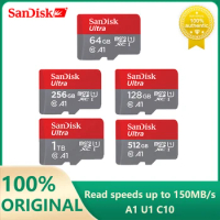 Sandisk Ultra microsd 128GB 64GB 256GB 512GB 1TB A1 Micro SD Card SD TF Flash Card Memory Card Class 10 for MP3 MP4 Phone tablet