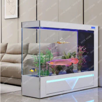 Fish Tank Living Room Super White Glass Floor Screen Partition Aquarium Light Luxury Household Change Water Fish Tank