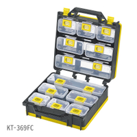 台灣製【多用途零件整理盒(背帶+內盒*12) KT-369FC】分類盒 零件盒 收納盒 提盒 手提工作箱 工具箱
