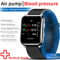 Medica Grade P80 Smart Watch Men Air Pump Pressurization Oxygen Temperature Real Data Medical Sphygmomanometer Smartwatch PK P20