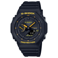 【CASIO 卡西歐】G-SHOCK八角酷炫黑黃雙顯錶(GA-B2100CY-1A)