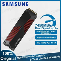 Samsung 990 Pro With Heatsink SSD 1TB 2TB Internal Solid State SSD Disk Hard Drive PCIe 4.0 NVMe M.2 SSD for Laptop Desktop PS5