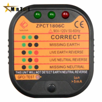 EU UK US Outlet Socket Tester Detector Circuit Polarity Voltage Plug Breaker Ground Zero Line Switch for Electtrical Tools
