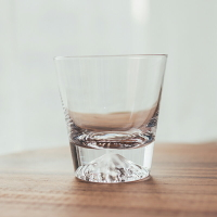 日式富士山櫻花杯創意禮品果汁牛奶早餐情侶杯威士忌酒杯玻璃水杯