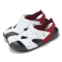 【NIKE 耐吉】兒童涼鞋 Air Jordan Flare TD 小童 童鞋 白 紅 黑 護趾 魔鬼氈(CI7850-106)