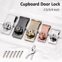 Zinc Alloy Keyed Hasp Lock Punch-free Burglarproof Home Office Security Buckle Shed Cupboard Drawer Cabinet Wooden Door Lock
