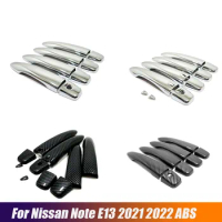 For Nissan Note E13 2021 2022 ABS carbon black chrome Car door protector Handle Decoration cover trim accessories