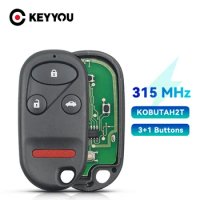KEYYOU 313.8MHz FCC:KOBUTAH2T 4 Button Smart Remote Key Fob for Honda Accord Acura TL 1998 1999 2000 2001 2002 2003