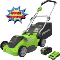 Greenworks 40V 16" Cordless (Push) Lawn Mower (75+ Compatible Tools), 4.0Ah Battery and Charger Included USA