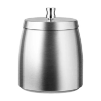 Stainless Steel Tabletop Ashtray Windproof with Lid Butt Bucket Smokeless Ashtray for Home/Office/Tabletop/Outside Patio/Balcony