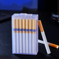 Portable Waterproof Cigarette Case Transparent Plastic Cigarette Boxes 20PCS Capacity Cigarette Tobacco Holder Smoking Tools Men