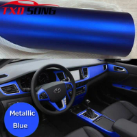 50CM*200CM/Lot Blue Metallic Matt Vinyl wrap Car Wrap Chrome matte vinyl film blue Matt Film Vehicle Wrapping Sticker Foil