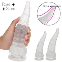 Alat Bantu Berulir Gurita Silikon Transparan Tempel Dild0 Octopus untuk Pria Wanita 4 Ukuran S