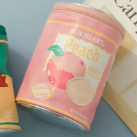 【YU Living 信歐傢居】日本進口 水蜜桃罐頭造型收納包 5吋高(粉色/收納包 罐頭包 拉鍊包)