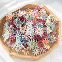 50Pcs Multicolor Artificial Flower Mini Silk Daisy for Wedding Christmas Wreath Diy gift Scrapbooking Home Decorative Hot sale