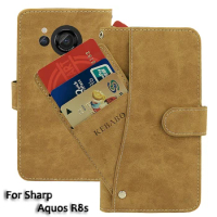 Vintage Leather Wallet For Sharp Aquos R8s Case 6.4" Flip Luxury Card Slots Cover Magnet Phone Protective Cases Bags