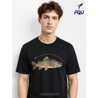 FQU Fly Fishing Brook Trout Dry Fly Tying Fisherman T-Shirt Cyberpunk Band gifts for Men Men's T-Shi