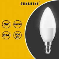 陽光 - [2件優惠裝] LED燈膽(無尾磨砂椒膽) - 5W / E14細螺頭 / 白光6500K#LED蠟燭燈膽 #LED燈泡 (LCANE-5E14D)