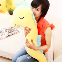 big new plush sea horse toy soft yellow sea horse boyfriend pillow toy gift about 140cm 0315