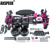 AXSPEED Metal Alloy &amp; Carbon Fiber Chassis Frame Kit For 3RACING Sakura D5 MR 1/10 RC Remote Control Flat Road Drift Car