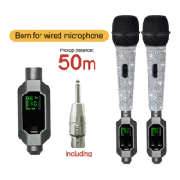 42 Sets UHF Wireless Microphone Converter XLR Transmitter and Receiver Microphone Wireless System for Dynamic Microphone