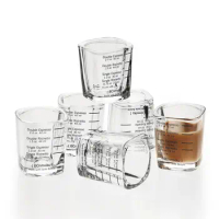 Leeseph Glass Coffee Measuring Cup with Scale for BCnmviku Espresso Shot Glasses Measuring Cup Liquid Heavy Glass, 60ml 2oz