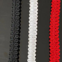 Red 3 Color Herringbone Lace Trim Centipede Edge Lace Fabric 12mm Wide Sew Webbing Ribbon
