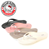 HELLO KITTY 凱蒂貓 拖鞋 夾腳拖 浴室拖鞋 室內外 防水 輕量 台灣製(粉紅、卡其、白色、黑色)