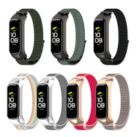 Nylon Band with Protective Fram Watch Band Comfortable Replacement Band Strap Wristband for Samsung Galaxy Fit2 SM-R220