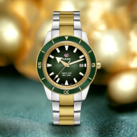 RADO 雷達錶 庫克船長 陶瓷框 自動機械 潛水錶 R32138303-機械錶 男錶 手錶 綠色