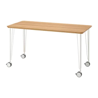 ANFALLARE/KRILLE 書桌/工作桌, 竹/白色, 140 x 65 公分