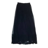 Rok Tutu Panjang Polos Renda Bunga Wanita Hitam