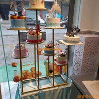 免運 開立發票 公司貨 蛋糕架 蛋糕模型 展示模型 新款鐵藝蛋糕架子柜展示架多層櫥窗擺放架模型蛋糕架歐式