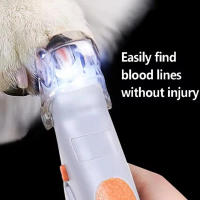 1pcs Pet Nail Clippers With LED Light Dog Cat Claw Grinder Scissor Nail Trimming Tool Safety Z7E7