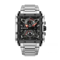 Expedition Square Chronograph Jam Tangan Pria [6757MCB] Silver Black