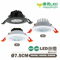 〖樂亮〗7.5cm LED 3燈珠/5燈珠 蜂巢 崁燈 白/黑殼 崁燈 黃光/自然光/白光 全電壓 〖永光燈飾〗