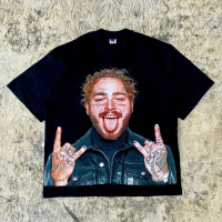 T-Shirt Post Malone - kaos oversize skena Model Black Solid 20S