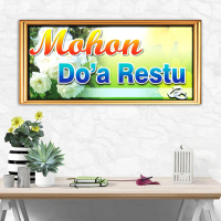 Hiasan Dekorasi Dinding Poster Wedding Mohon Doa Restu Banner Spanduk Pajangan Pernikahan Happy Wedd