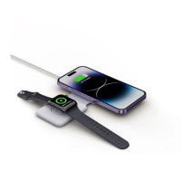 2 in 1 Magnetic Fast Wireless Charger For iPhone 15 14 13 12 11 Pro Max Airpods iWatch Fast Wireless Charging Dock Station