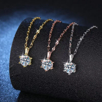 1ct moissanite diamond pendant for gift  สร้อยเงินแท้ สร้อยคอเงินแท้