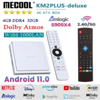 [Genuine]Newest MECOOL KM2 PLUS DELUXE 4K Certified TV BOX Google TV box 4GB DDR4 32GB 1000M LAN WIFI 6 Super Smart Media Player