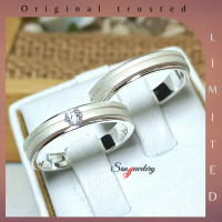 Cincin nikah tunangan couple kawin C5967 - perak palladium platinum & emas putih