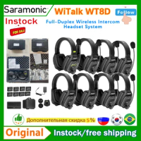 Saramonic Witalk WT8D Full Duplex Communication Wireless Headset System Marine Duplex Intercom Headsets Boat Coaches Microphone