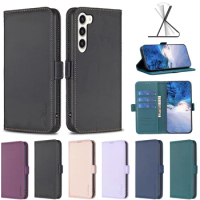 PU Flip Leather Wallet Phone Case For Samsung Galaxy S24 Ultra S23 Plus S22 S21 FE S23FE S20FE Wallet Stand Cover 50pcs/Lot